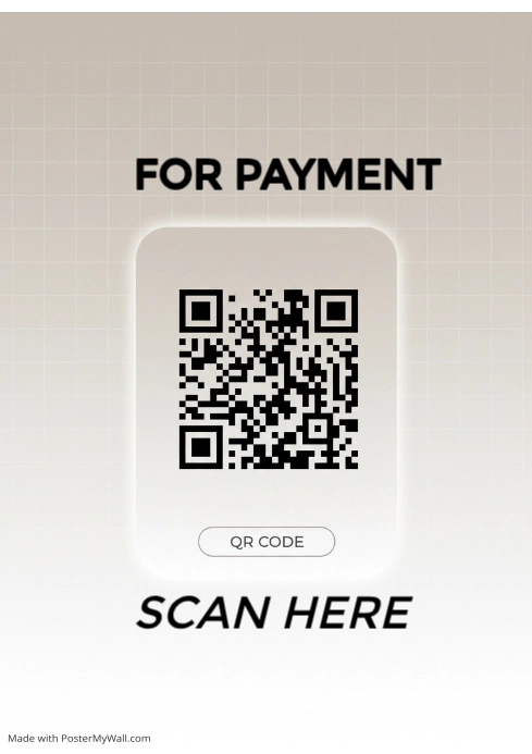 Plantilla de White QR Code Payment A4 | PosterMyWall