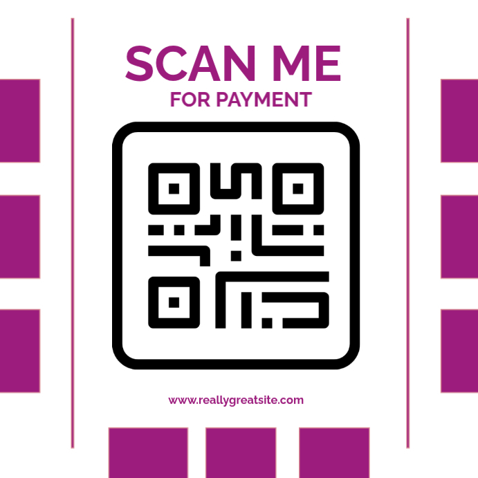 White QR Code Payment Instagram Post Template | PosterMyWall