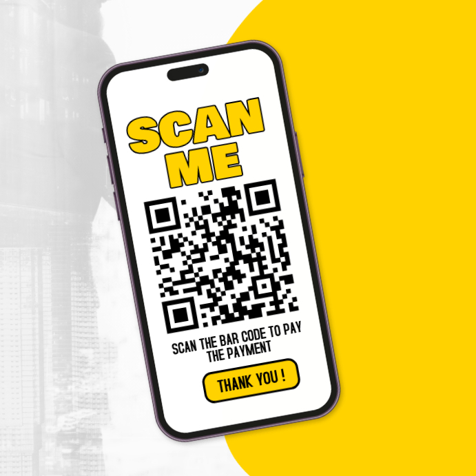 White QR Code Payment Instagram Post Template | PosterMyWall