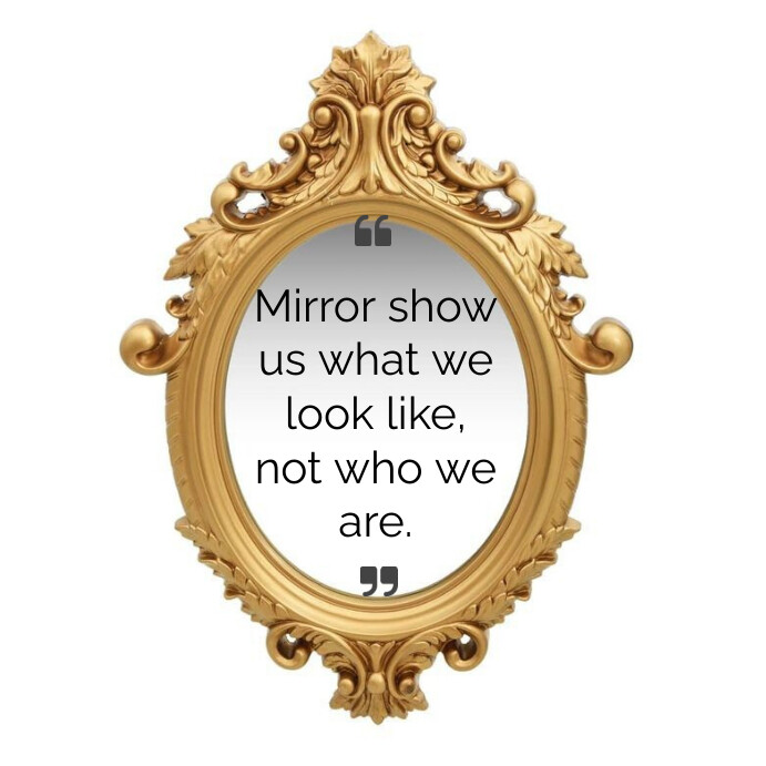 White Quote About Mirror Square (1:1) template