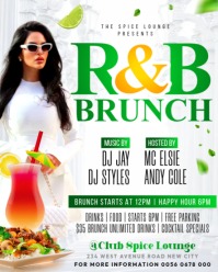 White R&B Brunch sunday music Event invitation social media post instagram flyer Instagram Portrait template