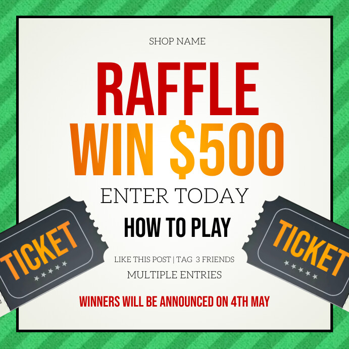 White Raffle Contest Instagram Post Template | PosterMyWall