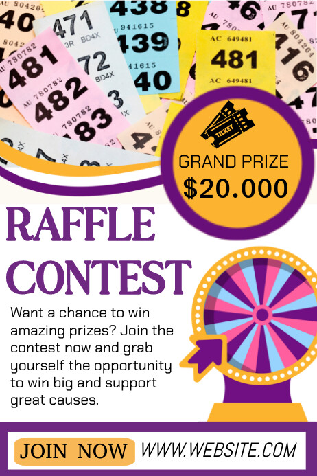 Generic Raffle Poster White Raffle Contest Poster Template | PosterMyWall