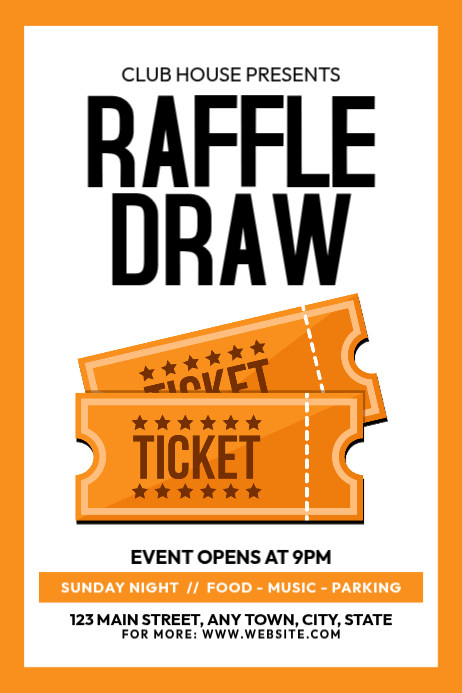 White Raffle Draw Poster Template | PosterMyWall