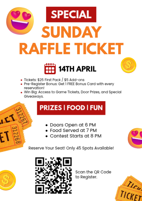 White Raffle Ticket Contest A4 Template | PosterMyWall