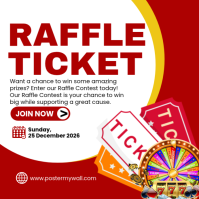 White Raffle Ticket Instagram Post Template | PosterMyWall