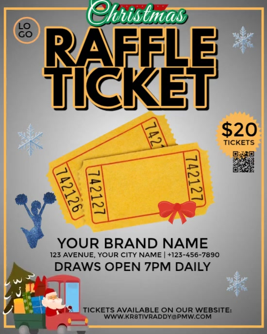 Modèle White Raffle Ticket Instagram Portrait | PosterMyWall