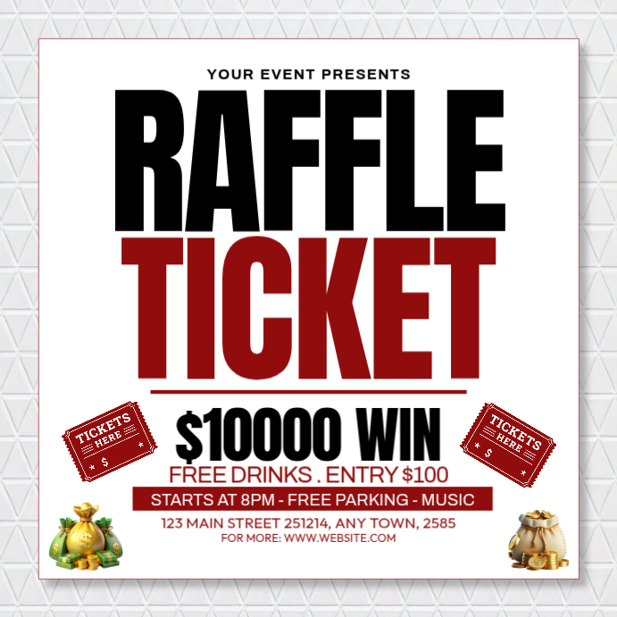 White Raffle Event Instagram Ad Template | PosterMyWall
