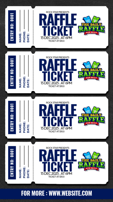 White Raffle Ticket Instagram Story Template | PosterMyWall