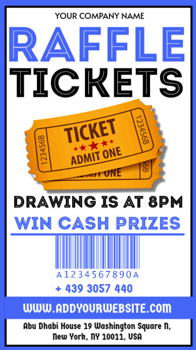 White Raffle Ticket Instagram Story Template | PosterMyWall