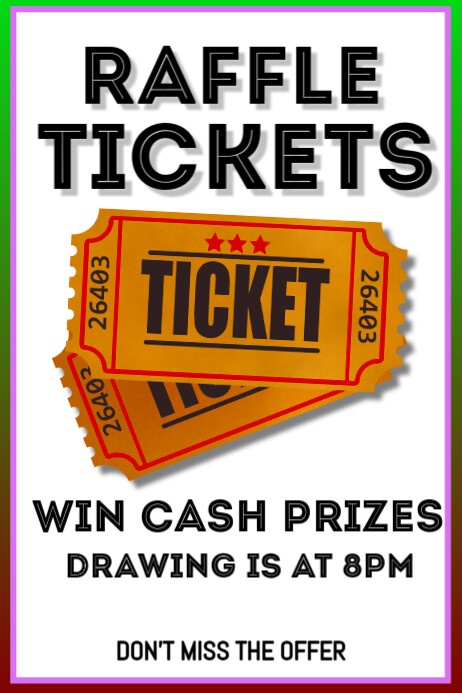 White Raffle Ticket Poster Template | PosterMyWall