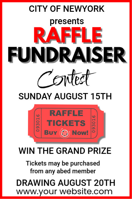 White Raffle Ticket Poster Template | PosterMyWall