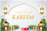 White Ramadan Celebration Label template