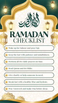 White Ramadan Checklist Digital Display Affichage numérique (9:16) template