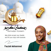 White Ramadan Greeting Instagram Post template