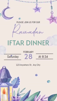 White Ramadan Iftar Dinner Invitation Instagram Story Video Indaba yaku-Instagram template