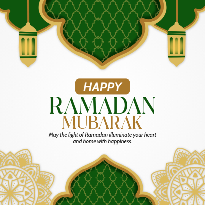 White Ramadan Instagram Post Template | PosterMyWall