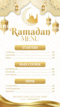 Weiß Ramadan Menu Instagram Story Template