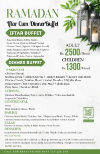 White Ramadan Menu Tabloid Poniekoerant template