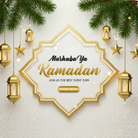 White Ramadan Mubarak Instagram Post Instagram-opslag template