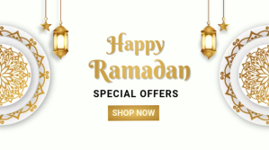 White Ramadan Mubarak Twitter Post template