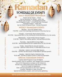 White Ramadan Schedule Of Events Instagram Portrait template
