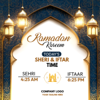 White Ramadan Sehri and Iftar Timings Instagram Post template