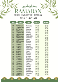 Ramadhan Sehri And Iftar Timings Template | PosterMyWall