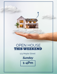 White Real Estate Open House Flyer (us Letter) template