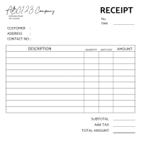 White Receipt Design Template Square