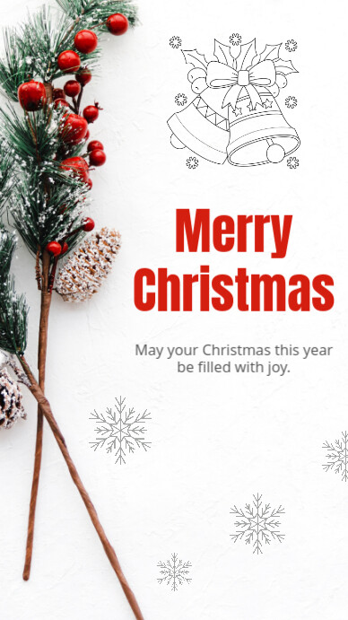 Plantilla de White Red Merry Christmas 2024 2025 | PosterMyWall