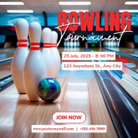 White red Modern & Minimal Bowling Tournament  Pos Instagram template