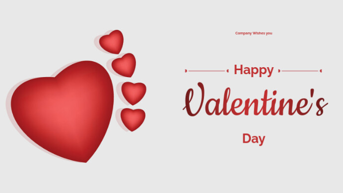 White red Modern & Minimal valentine's day Digital Display (16:9) template