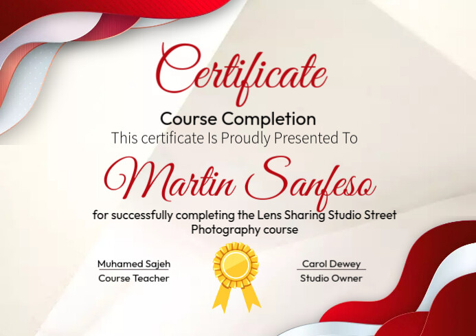 White Red Modern Online Course Certificate Template | PosterMyWall