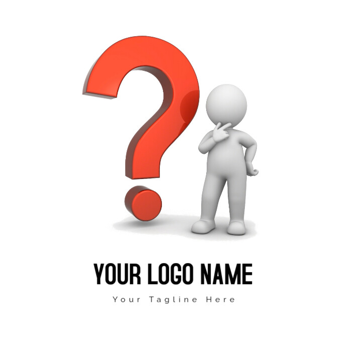 White  Red Question Mark Logo template