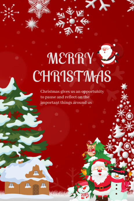 Copy of White Red Simple Merry Christmas Your Story | PosterMyWall