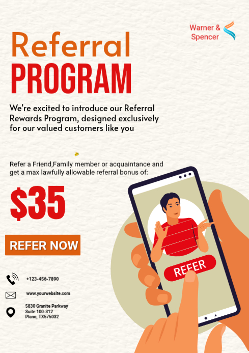 White Referral Program A4 Template | PosterMyWall