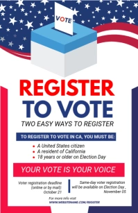 White Register To Vote Election 2024 Tabloid Tabloïd template