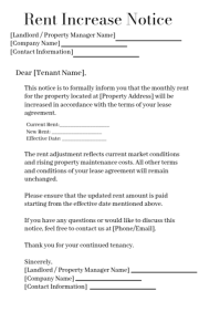 White Rent Increase Notice A4 Template | PosterMyWall