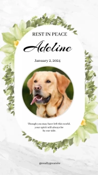 White Rest In Peace Pet Instagram Story template