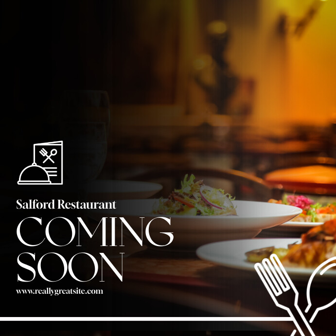 White Restaurant Coming Soon Instagram Post Template | PosterMyWall