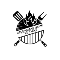 White Restaurant Logo design Logo template
