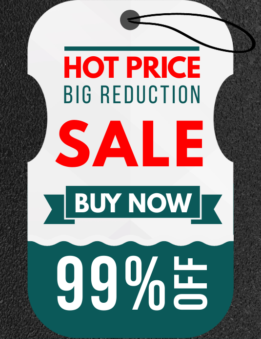 White Retail Shopping Big Sale Tag Template Flyer (US Letter)