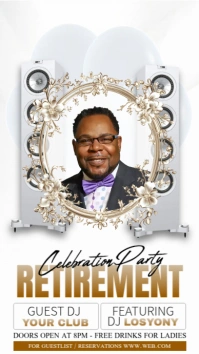 White Retirement Celebration Invitation Instagram Story template