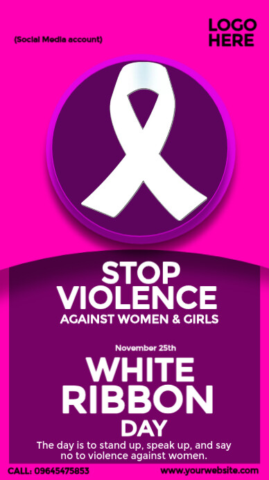 white ribbon day campaign Template | PosterMyWall