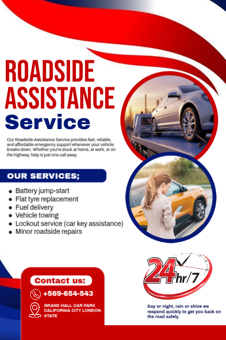 Copy of White Roadside Assistance Poster | PosterMyWall