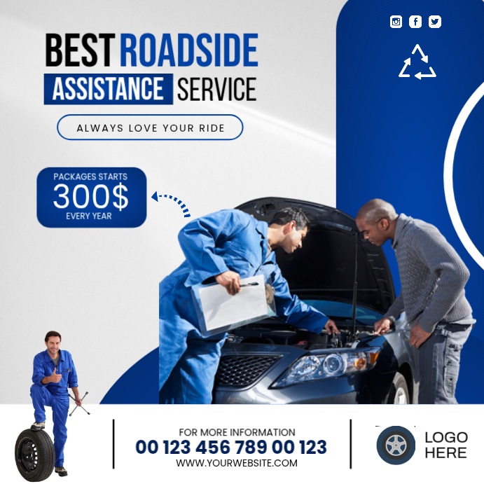 Roadside Assistance Service Template | PosterMyWall