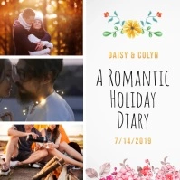 White Romantic Collage Square Video Quadrato (1:1) template