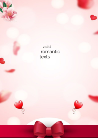 White Romantic Greeting Card A4 template