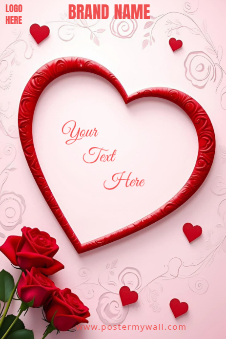 White Romantic heart frame with red roses valentine's Day Pinterest ...